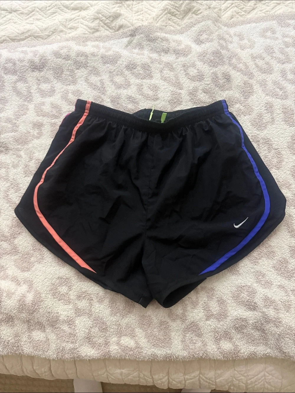 Nike Women’s Black Running Shorts with Pink and Blue Piping